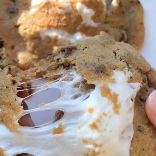 smores stuffed cookie