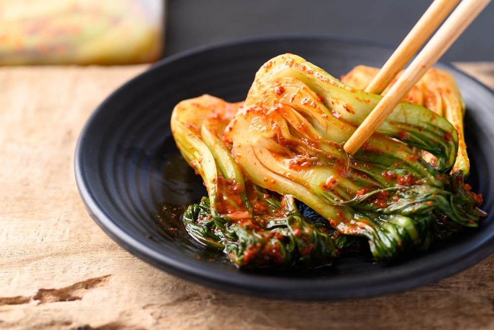 bok choy kimchi on plate