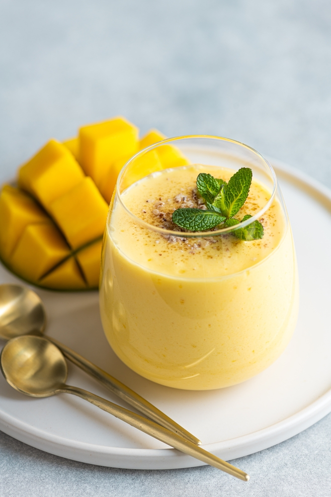 mango lassi drink with mango