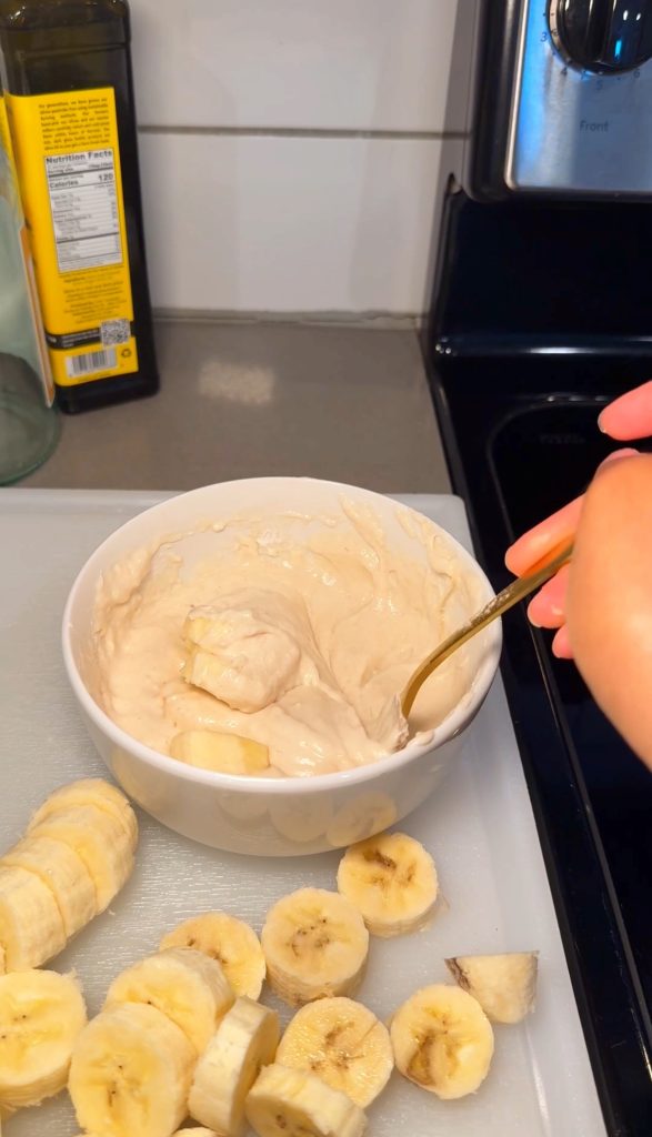 pancake banana mixture