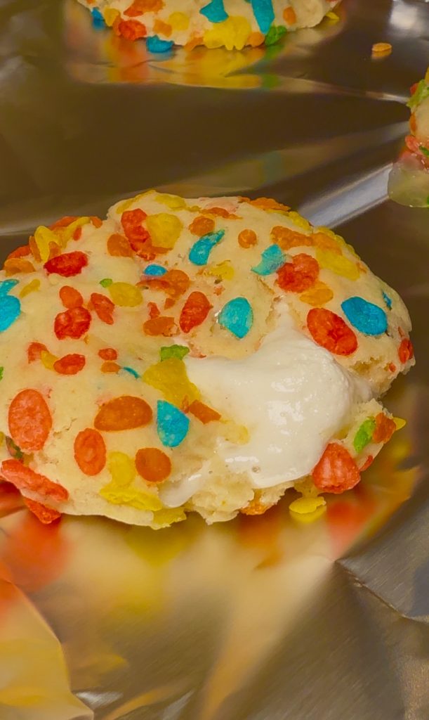 Fruity Pebble Marshmallow Cookies