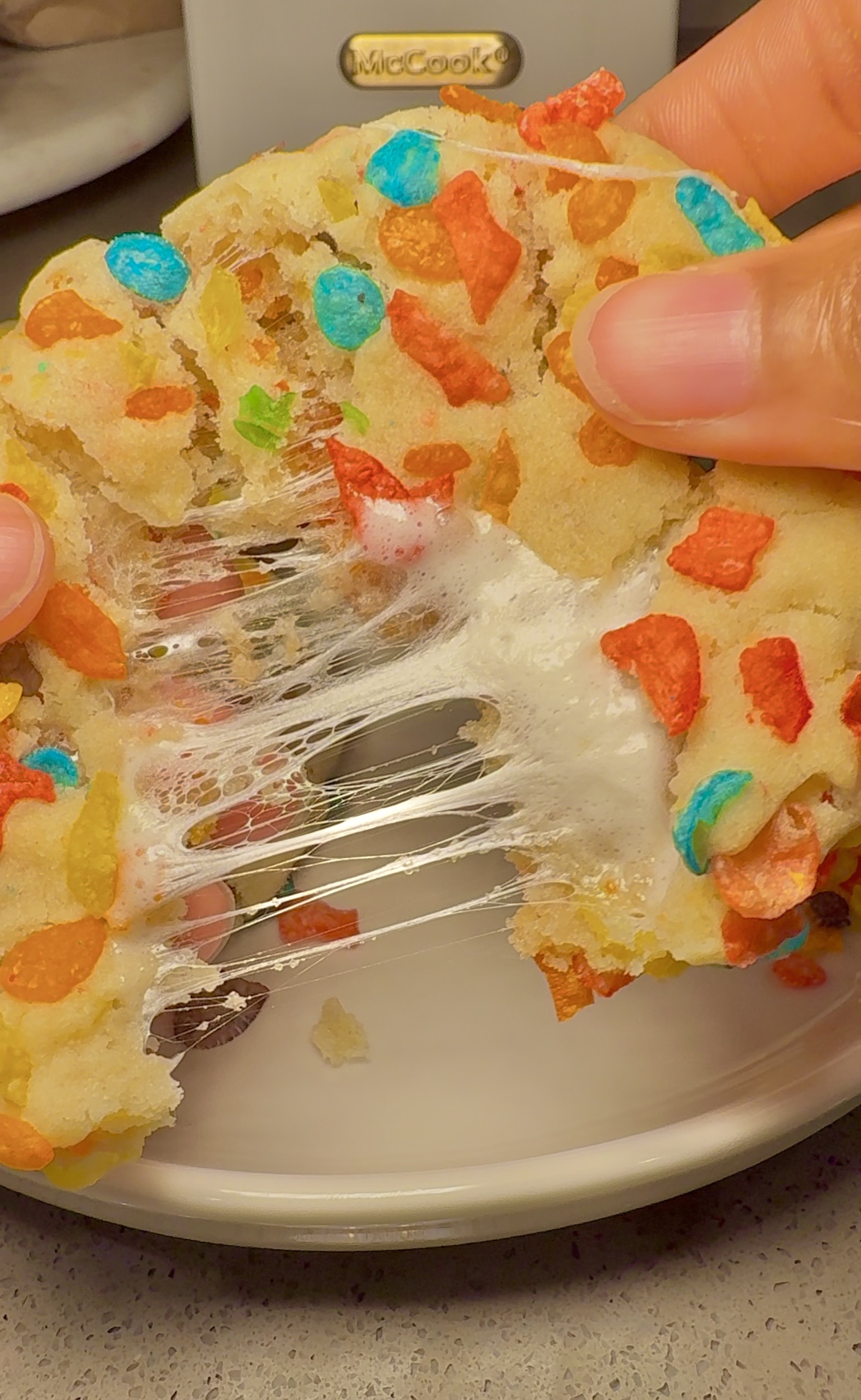 Fruity Pebble Marshmallow Cookies