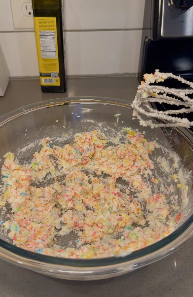 Fruity Pebble Marshmallow Cookies dough