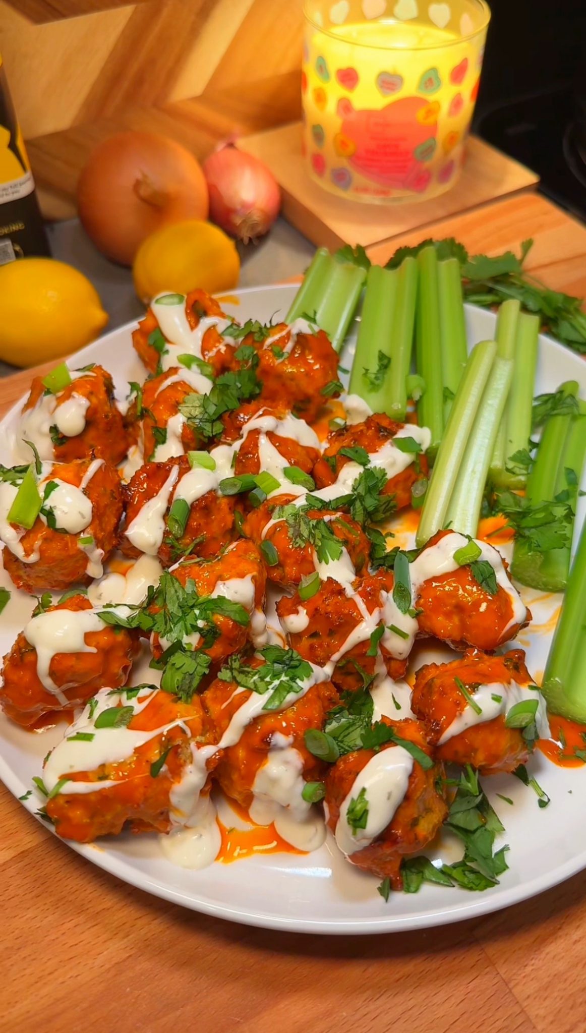 buffalo chicken meatballs